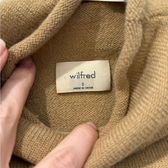 Wilfred Tan Cowl Neck Sweater with Cropped Fit - Picture 3 of 3